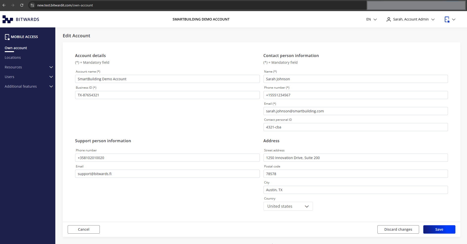 Edit Account Form
