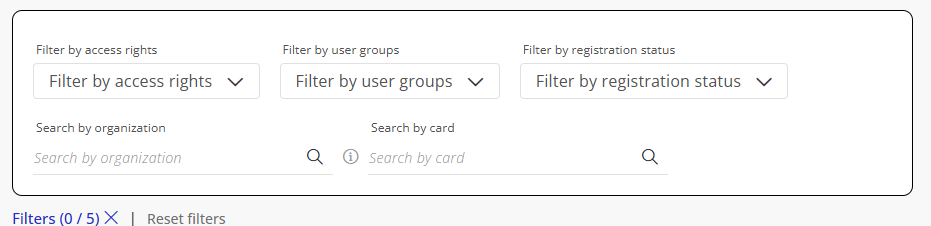 Users Filters